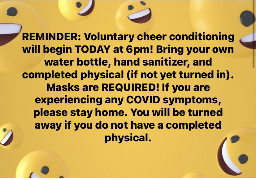 MHSLancerCheer's tweet photo. REMINDERS! See you tonight! 🤩 https://t.co/DMOWBQ732g
