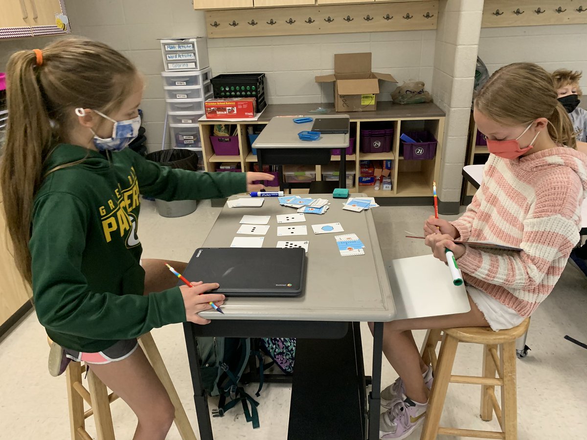 lauramoore204's tweet photo. Today 5th graders began working with numerical expressions by playing ‘Name that Number’ and recording the ways they used their 5 number cards to create a target number. Love using games to engage in math skills! https://t.co/p0DFZ0kpb3