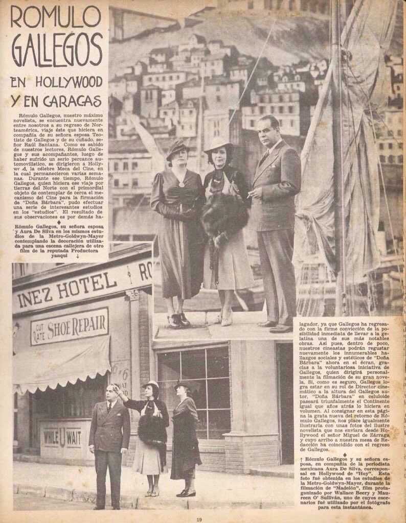 GFdeVenezuela's tweet photo. Nota publicada en la revista Élite del 12/02/1938, en la que se reseña la visita de Don Rómulo Gallegos y su esposa, Teotiste de Gallegos, a Hollywood para evaluar opciones relativas a la filmación de "Doña Bárbara" para la gran pantalla.

📰 Wikimedia Commons https://t.co/2hNnemF5w2