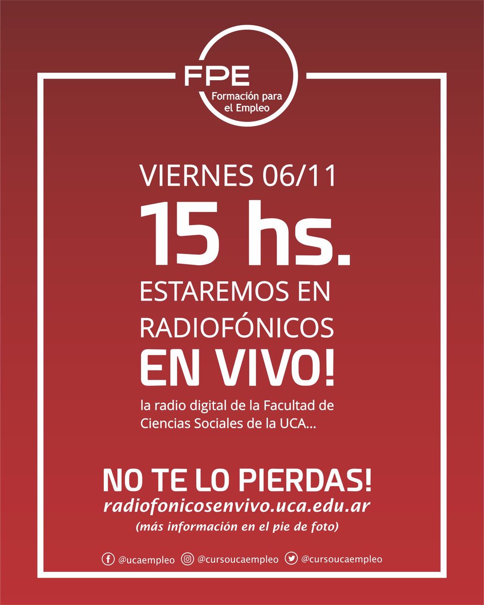 MAÑANA!!! <a href="/Radiofonicosev/">Radiofónicos En Vivo</a>