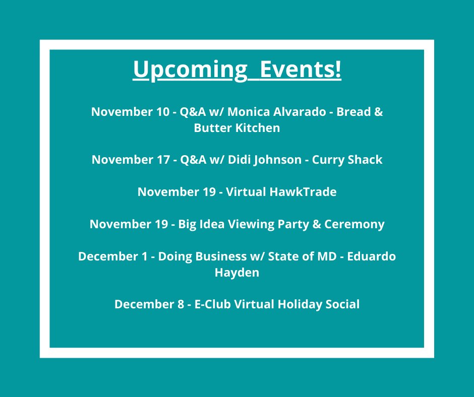 AaccEsi's tweet photo. We still have some amazing upcoming (virtual) events to finish out the semester so don't forget to mark your calendars and register using the links in our newsletter!

#AACC #AACCESI #AACCRiverhawks #AACCEntrepreneurs #AACCHawkTrade #aaccbigidea2020 https://t.co/4cHxDUNtwP