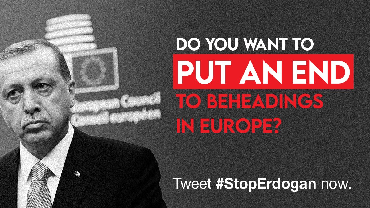Seda39719618's tweet photo. Do you want to put and end to beheadings in Europe?
#StopErdogan 💩⛔
#StopTurkey ⛔ https://t.co/t7wP9mDVNk