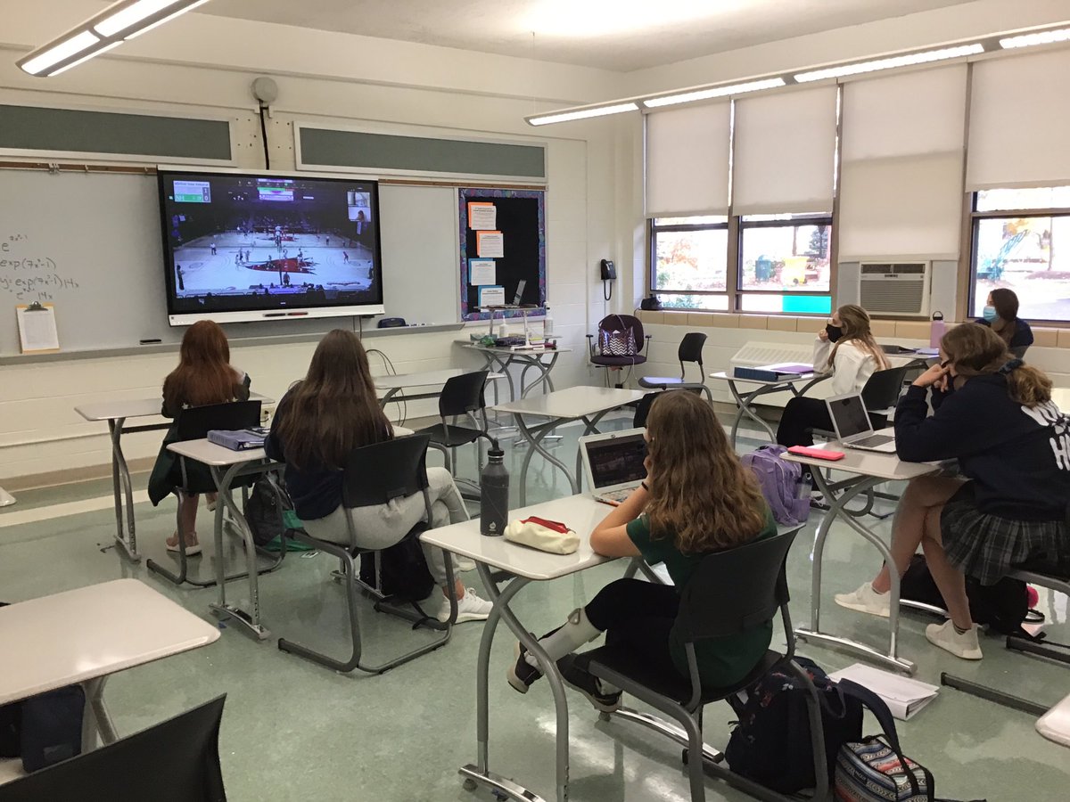 MsPerkinsMath's tweet photo. Sometimes we learn stats. Sometimes we break to watch @NerinxVB #gomarkers https://t.co/zndRAV0mqU