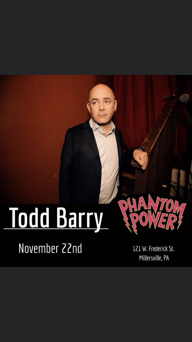 Phantom Power (@phantompower717) on Twitter photo We are thrilled to have <a href="/toddbarry/">Todd Barry</a> on November 22! Tickets on sale now at eventbrite.com/o/phantom-powe… We are thrilled to have <a href="/toddbarry/">Todd Barry</a> on November 22! Tickets on sale now at eventbrite.com/o/phantom-powe…