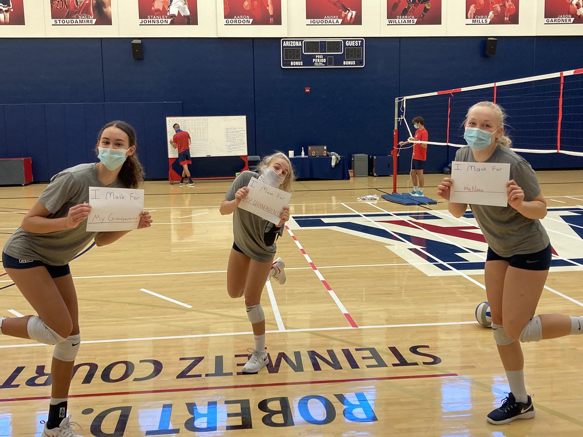 ArizonaVBall's tweet photo. We are taking the #BearDownMaskUp challenge! 😷 https://t.co/ZotIboGSTK