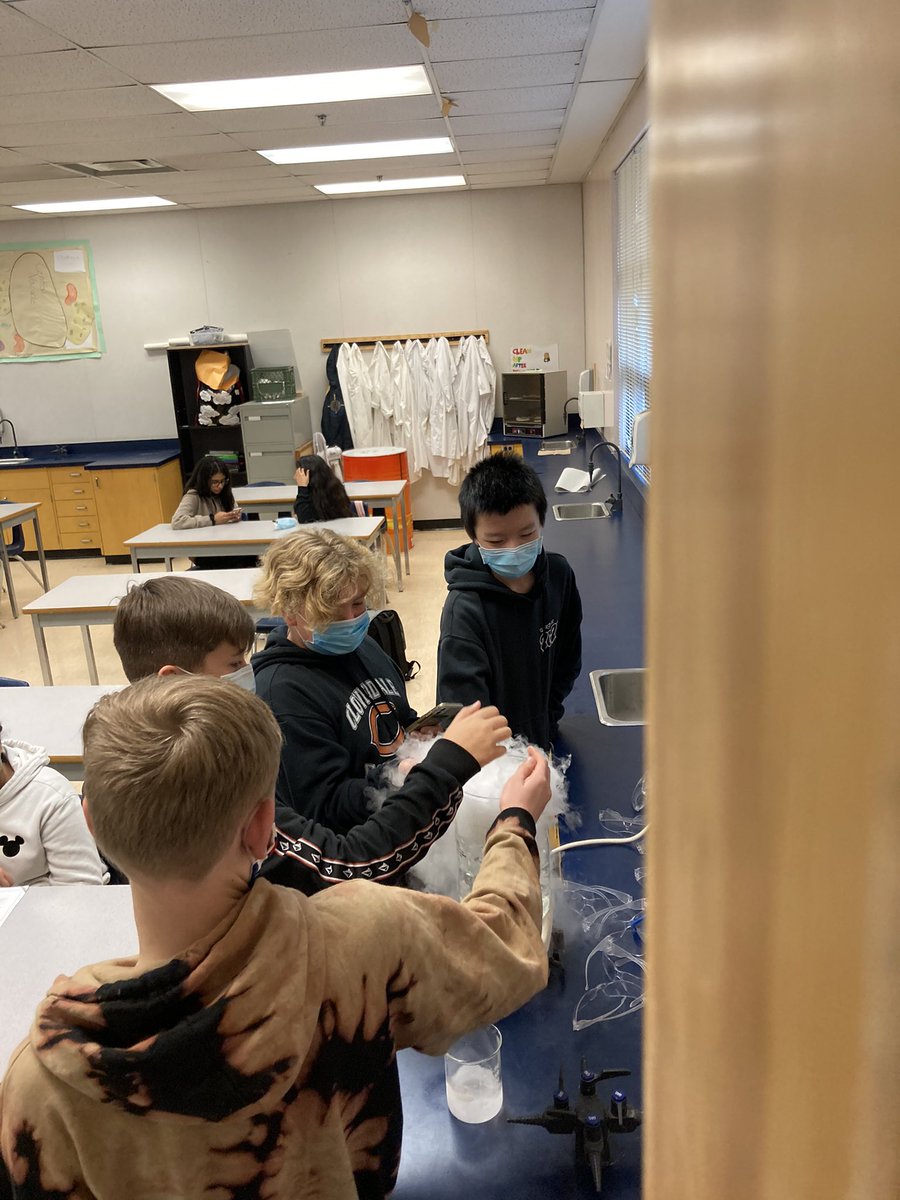 LTSSEckert's tweet photo. Grade 8’s learning about the KMT using Dry Ice. Science is fun!!!!
@LTSSPAC @ltsstuco @mrsmaion @Surrey_Schools @mcnally_laurae https://t.co/TAF0lAiJLs