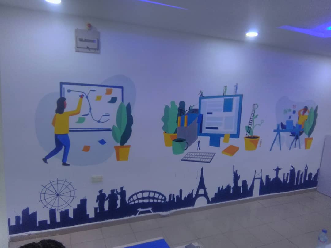 MORE__ART's tweet photo. My Recent Mural for @scbrandng 
•
Silky Creations is a Creative Agency that uses design to get brands and businesses to meet set goals and objectives.
•

I'm Open for commissions

Retweet my customer may be on your TL

#muralart #muralartist #moreart #blackartist #artonwall https://t.co/D5IWHRHod0