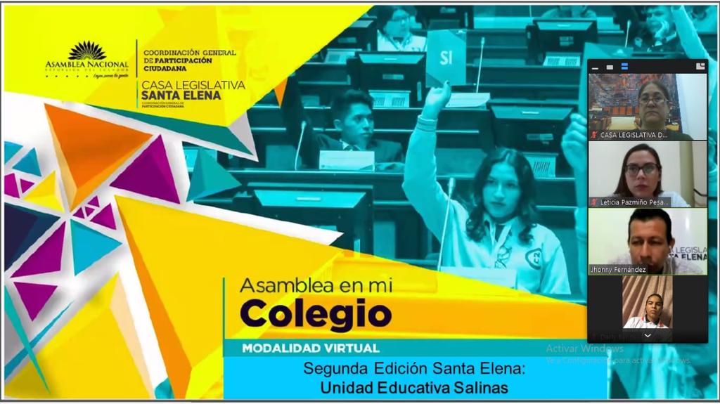 P_CiudadanaAN's tweet photo. Estudiantes secundarios del cantón #Salinas culminaron la fase de capacitación del proyecto de simulación parlamentaria #LaAsambleaEnMiColegio, esta actividad la ejecutó la Casa de la @AsambleaEcuador de #SantaElena
@cesarlitardo
@csolorzano3
@DonosoEcuador @cambala_carlos https://t.co/nolO9kcaf1