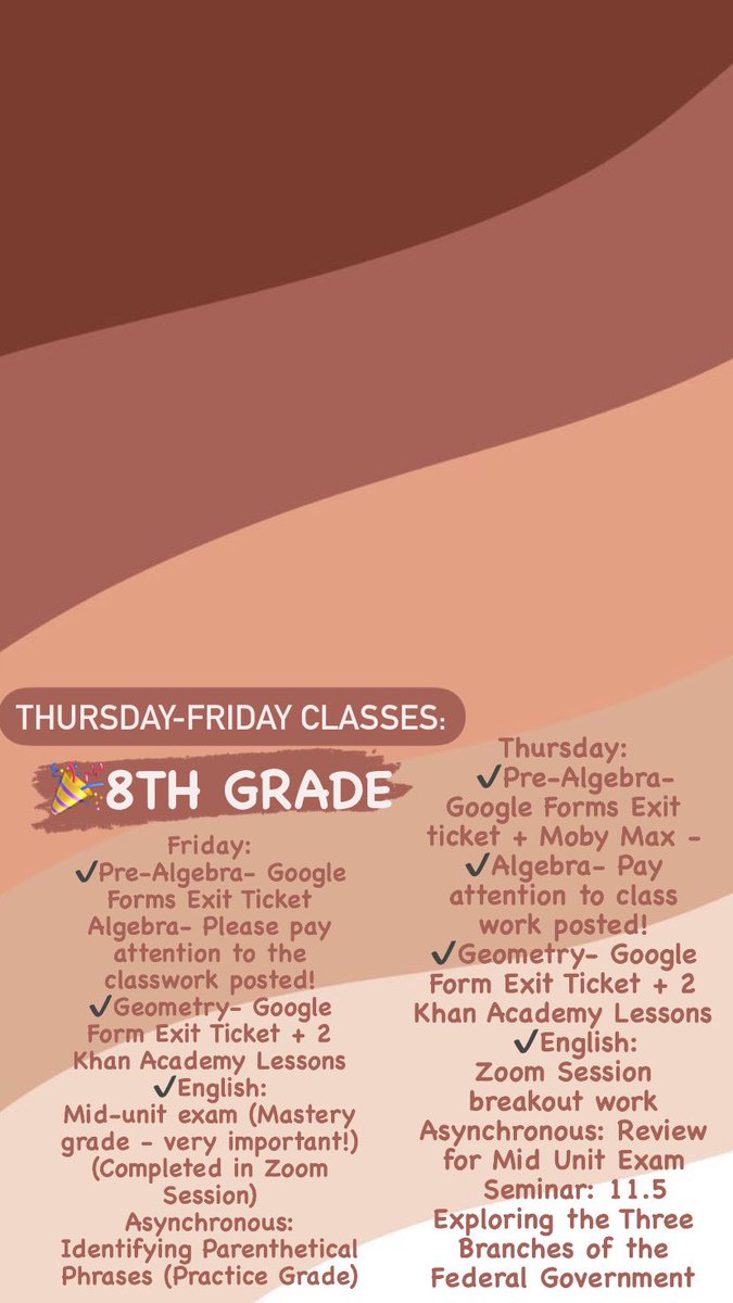 BeNobleGCMS's tweet photo. 7/8th grade dont forget to turn in your asynchronous work for Thursday/Friday classes! #benoble #completeyourwork #remotelearning #middleschool https://t.co/lwBzjBJ14U