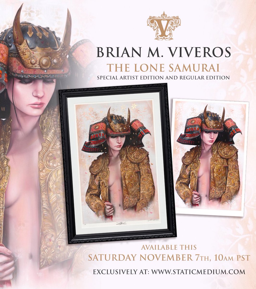 ViverosBrand's tweet photo. In two more days ‘THE LONE SAMURAI’ Ltd. will launch 🚀AVAILABLE THIS SATURDAY 11-7 at 10AM at: https://t.co/gEKZq6tLJV - These will never be reprinted once they’re gone, they’re gone for good! Save the date! Set the alarm BE READY #staticmedium #brianviveros https://t.co/GRxtyRidG1