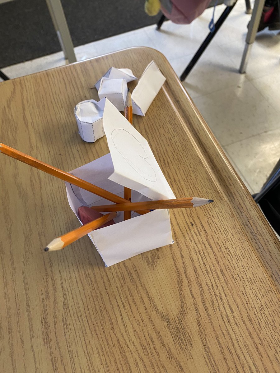 When a 3-D solids lesson inspires a S to draw her own net and create a purposeful object for her desk 😍 <a href="/PolsonPark_LDSB/">École Polson Park PS</a> <a href="/ChristineJoann7/">Mrs. Joannette's Fun in Grade One</a>
