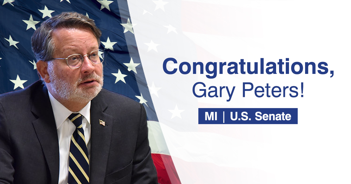 Congratulations to  @GaryPeters, a strong champion of the Great Lakes!