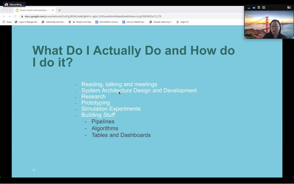 BJKStephenson's tweet photo. Grateful to be able to end this week with friend/colleague @datajyang from @clover_health crashing my virtual office hours to share with my class Bayesian approaches in data science that optimize interventions in #HealthTech https://t.co/r9McoDJUIZ