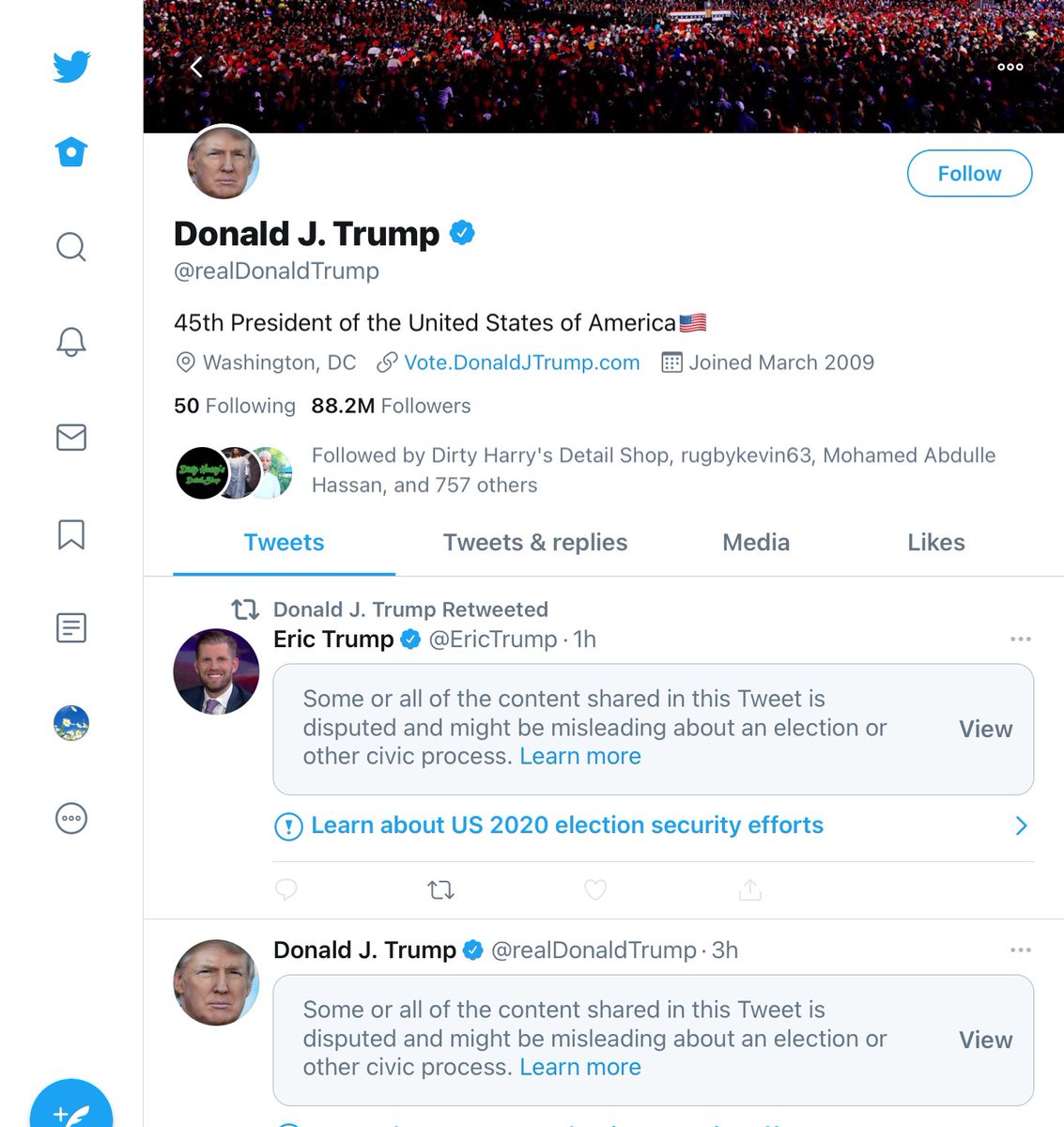 Takoma22D's tweet photo. This is why I limited my @Twitter use in the past few months. Yes, Twitter eventually caught up to the #TrumpDisinformation &amp; #TrumpLies

But not before the lies spread virally &amp; realm damage done. See this article on Virginia voters.

https://t.co/bN24S6IjGo https://t.co/PCAwwhB0dX