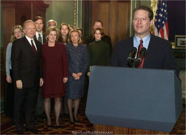 "I say to President-elect Bush that what remains of partisan rancor must now be put aside, and may God bless his stewardship of this country"