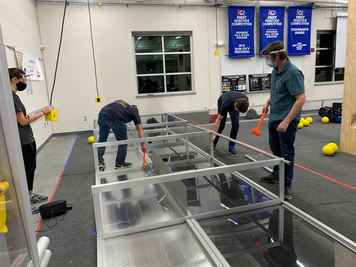 Our field is almost done thanks to our parent volunteers who have been working hard on the game pieces! #preseason #firstintexas