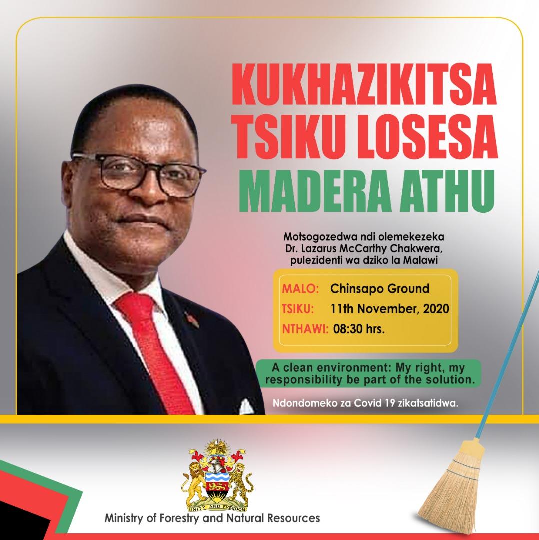 malatamathews's tweet photo. Every second friday of each month from 2pm - 5pm Malawians shall undertake to cleanup their areas. We can restore the beauty of our surroundings and enjoy good health. Making Malawi Green Again! It's our responsibility. @juliusngoma @aej_malawi @ZilanieGondwe @meamalawi @avaltat https://t.co/CFInhgNGZG