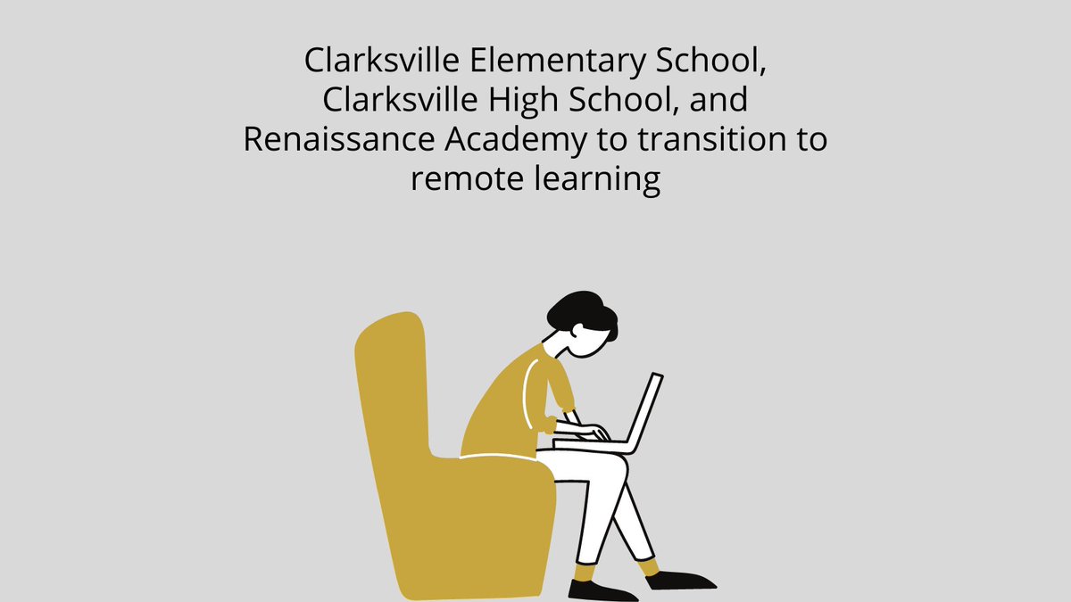 ClarksvilleSchs's tweet photo. As of Monday, each of our schools will utilize remote learning. You can learn more here -> https://t.co/avvJ991vwR 

Clarksville Middle School transitioned to remote learning yesterday. You can learn more about that decision here ->  https://t.co/GQ5YoFPvHY https://t.co/6VzyFnDpWR