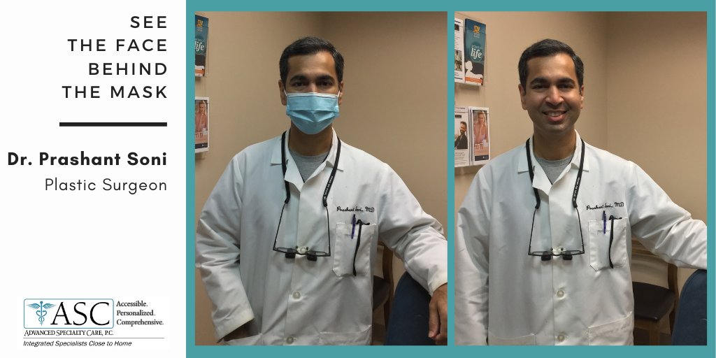 Plastic Surgeon Dr. Prashant Soni is this week's "Face Behind the Mask". Even during these stressful times, Dr. Soni's positive, caring attitude and dedication to his patients remains the same!
#FaceBehindTheMask #HealthCareHeroes #FrontlineWorkers