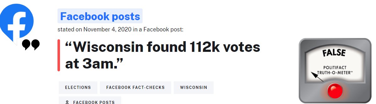 There are all sorts of these kinds of claims from the past few days.  They all end up in the same place.  https://www.politifact.com/factchecks/2020/nov/04/facebook-posts/social-media-post-falsely-claims-wisconsin-found-1/