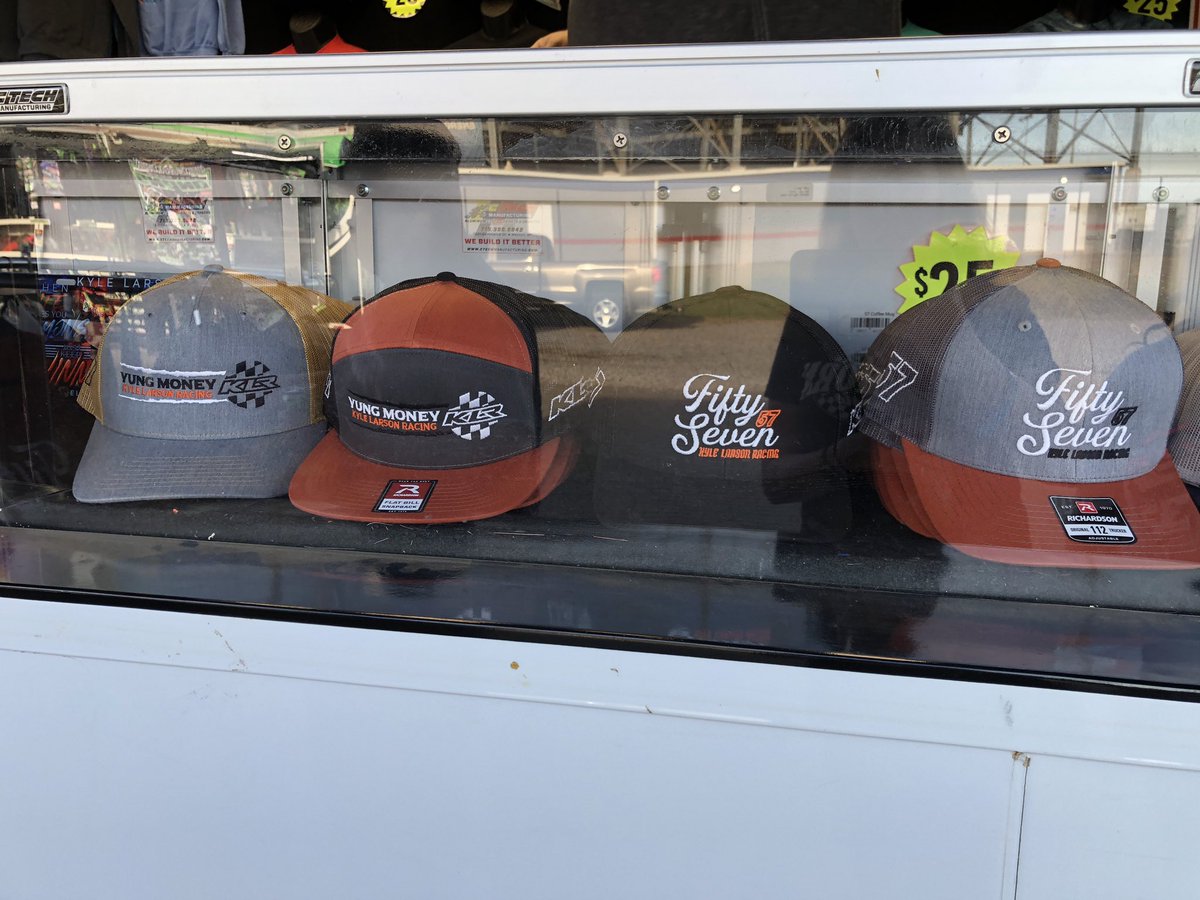 jacqbrush's tweet image. The @ShopKyleLarson van is open in the vendor row area at @TheDirtTrack!