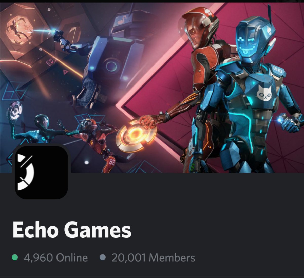 sonyahaskins's tweet image. The Echo Games discord passed 20,000 members today. Most of those joined this year after Echo went into beta on the @oculus Quest. It's great to see these communities growing.  🙌 💕 

#VResports #VRgaming #OculusQuest2 @EchoGames @EchoArena_VRML #VRcommunity @VRCommBuilders