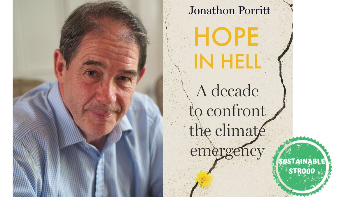 BookStroud's tweet photo. Huge thanks to @jonathonporritt & his double bill for @bookstroud tonight. Watch HOPE IN HELL again on our YouTube channel https://t.co/WPNIx1GGFv Thanks to @TTStroud & our excellent chair #charliemitchell Buy the book: https://t.co/D9Au5q5ISJ https://t.co/U2m5TStOEW