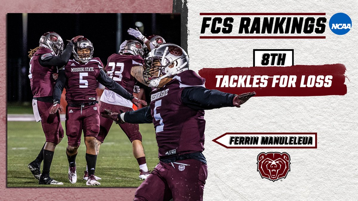 MoStateFootball's tweet photo. Two of the top tacklers for loss in the FCS ranks! #MSUBears Defense! @NCAA_FCS @NCAAStats https://t.co/UgWLdJSIMY