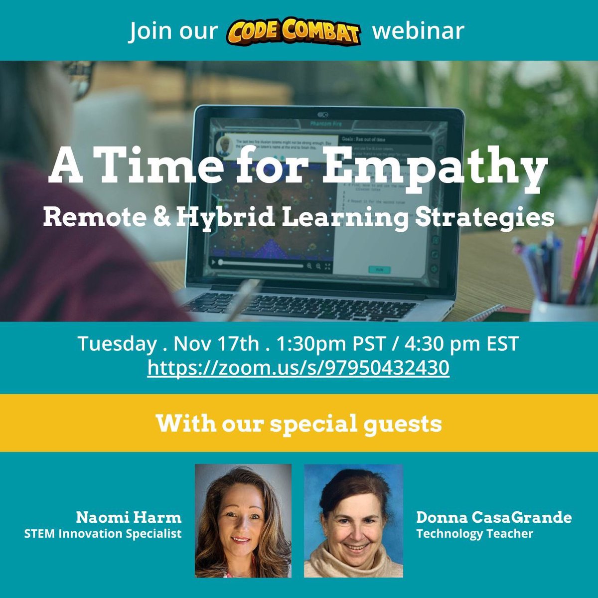 Join us for a webinar to discuss the issues facing teachers and learners in this new classroom environment, including SEL, diversity and inclusion, engagement and assessment. Including specific strategies for your computer science class.
Registration link:
lnkd.in/efHeZCT