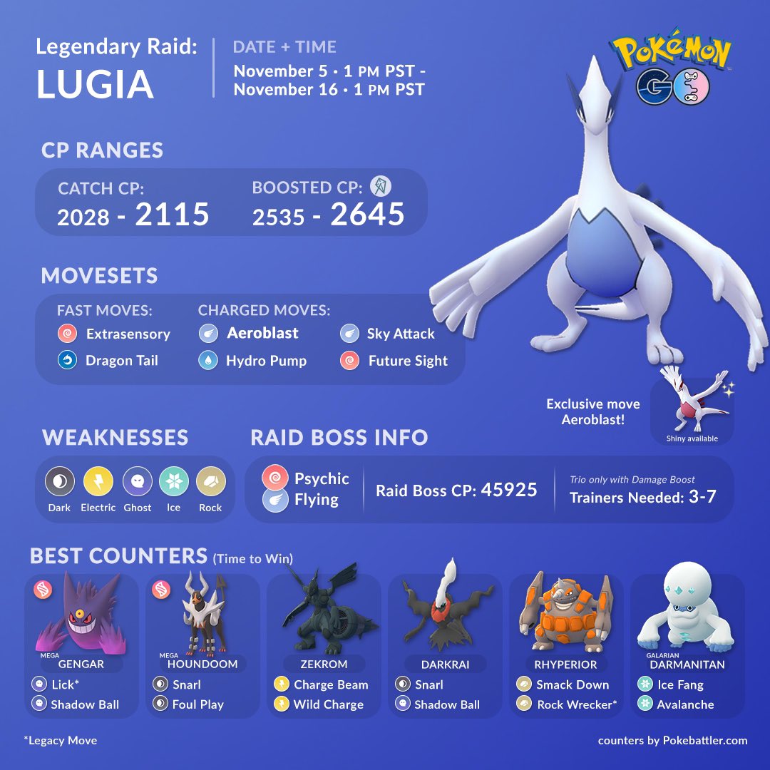 SHINY LUGIA with AEROBLAST Pokémon GO, DraculVlad