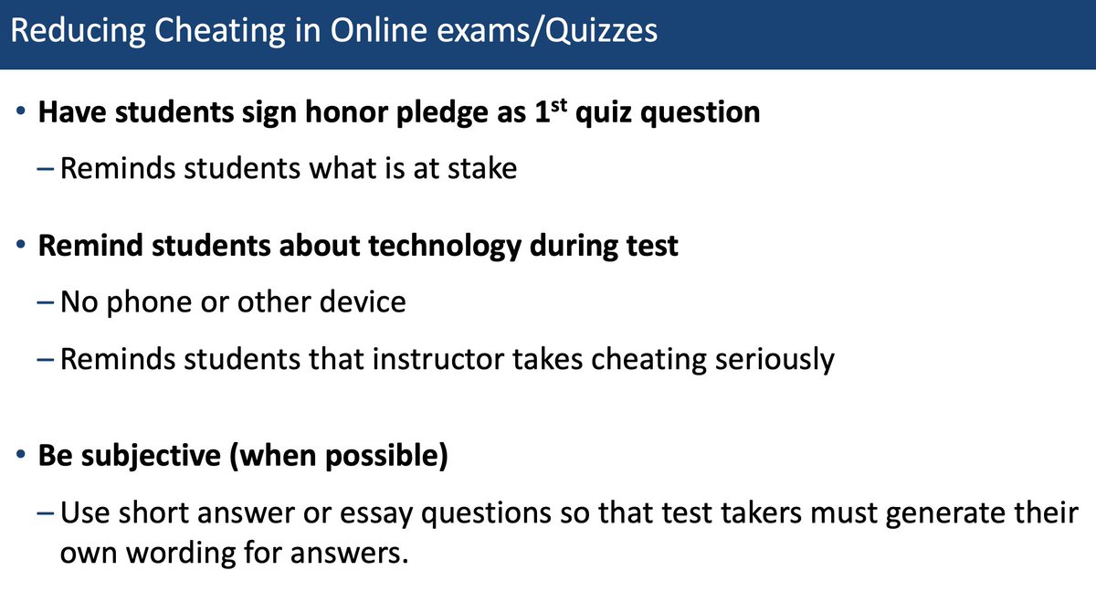 ekunnen's tweet photo. Academic integrity tips from a @Blackboard #DigitalTeaching20 session on "Fostering Academic Integrity in Blackboard" with Jacob Spradlin, SHSU Online https://t.co/hrh1mCdKm8