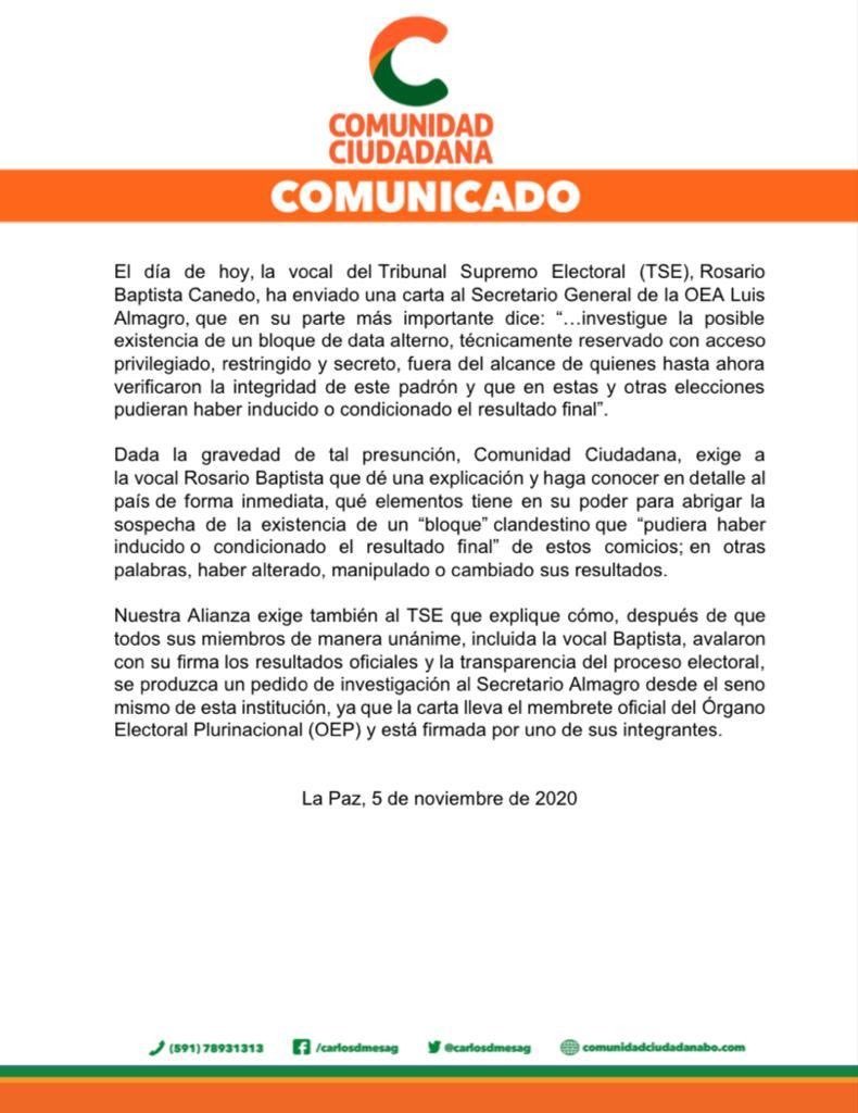 carlosdmesag's tweet photo. La Posición de CC sobre la carta de la vocal del TSE Rosario Baptista https://t.co/yxqS6HYtCg