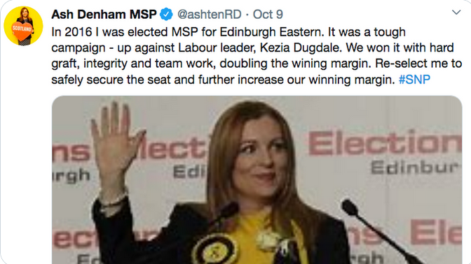 WomensPledge's tweet photo. Final reminder - If you live in the Edinburgh Eastern constituency vote for Ash Denham MSP to be your SNP candidate for the #ScottishElection2020. Voting closes at noon tomorrow. https://t.co/WZNg8q6tKN