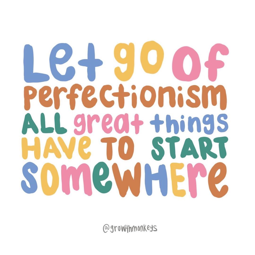 actionhappiness's tweet photo. Let go of perfectionism. All great things have to start somewhere

Image: https://t.co/FivuF9iwtU https://t.co/Ydm25QYm00