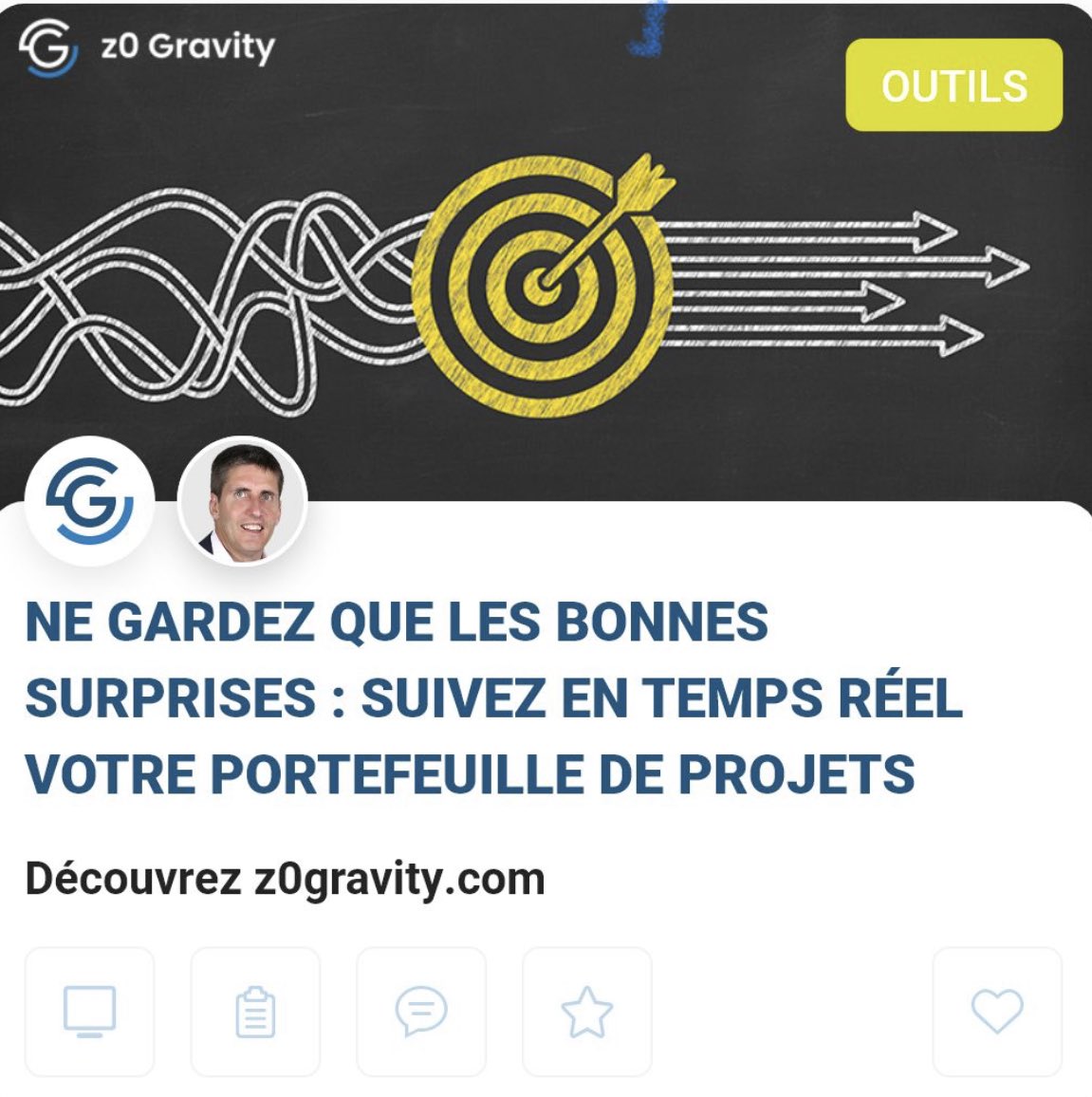 Z0Gravity's tweet photo. Directeur de projets, vous souhaitez prévenir les mauvaises surprises ? Avec z0 Gravity, suivez en temps réel votre portefeuille de projets, pilotez grâce aux tableaux de bord personnalisés et arbitrez en ayant toutes les cartes https://t.co/w9hAQ2ZJ8q https://t.co/CpideE2G4Z