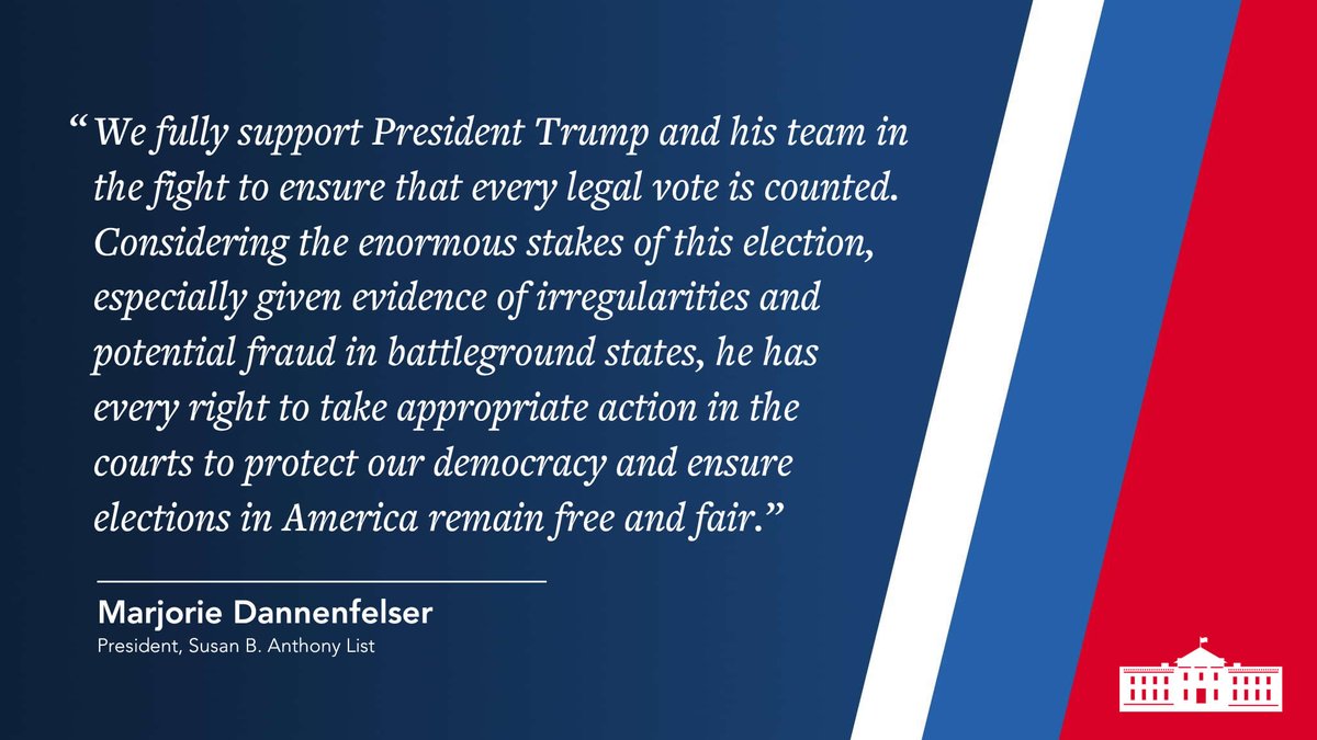 sbaprolife's tweet photo. We stand with President Trump 100% in support of his efforts to ensure a free &amp; fair election.

Full statement: https://t.co/8Ilskz5oS7

#ElectionResults2020 #Election2020 #ProLifeVoicesForTrump https://t.co/IdXa9Pm3Ui