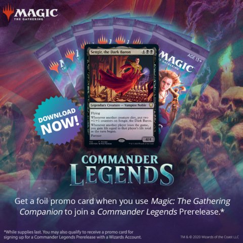 We are now taking orders over at gamingetc.com for Commander Legends take home prerelease.

3 Packs and Promo* $17
6 Packs and Promo* $32

*Must have a valid Companion or Magic Arena account to recieve