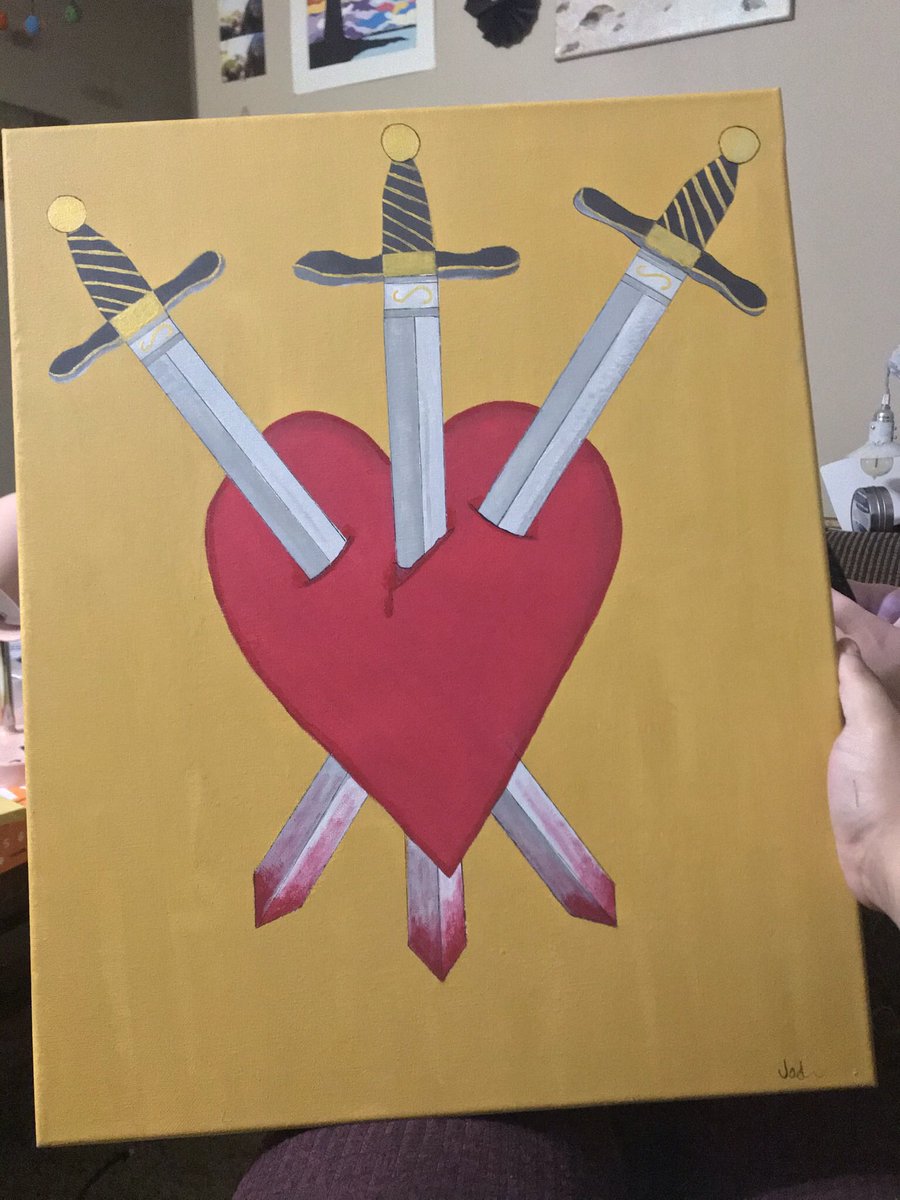 AngstyAcrylic's tweet image. I wish I would have taken better pictures of this before it sold, the gold is really shiny ✨