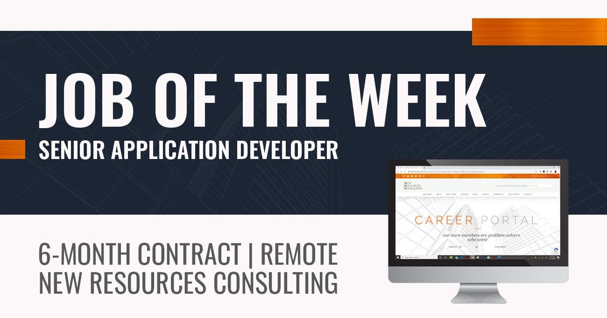 NRConsults's tweet photo. New Resources Consulting seeks to add a Senior Application Developer to our talented team. Please visit https://t.co/3bQEjAVUP6 to view complete application details.
#NewResourcesConsulting #GoNRC #JobOfTheWeek #SeniorApplicationDeveloper #ApplicationDeveloper #Hiring #Job https://t.co/hsMB6xxIL2