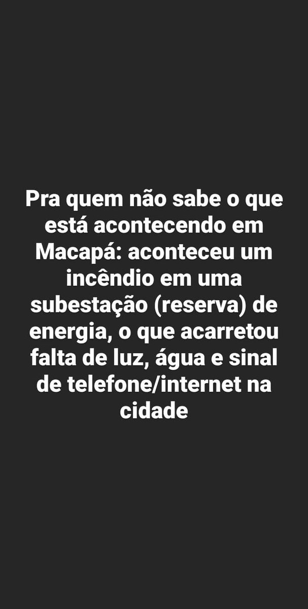_pequena_eva_'s tweet photo. Por favor peço visibilidade pra esse absurdo que tá acontecendo em Macapá
#Macapásemluz https://t.co/PtEUB0dLjQ
