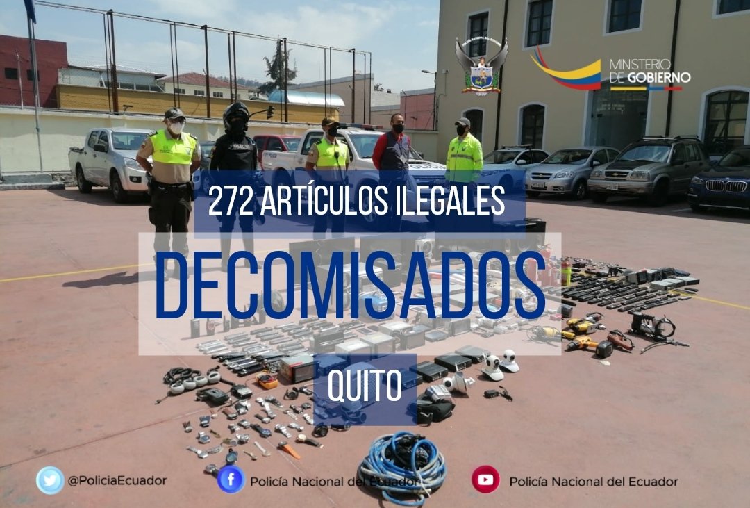 PoliciaEcuador's tweet photo. NO COMPRES LO ROBADO 

Incautamos 272 objetos de ilegal procedencia, en operativos de control contra la cachinería en el mercado San Roque, en #UIO

#TrabajamosPorTuSeguridad https://t.co/KahTOXxM8W