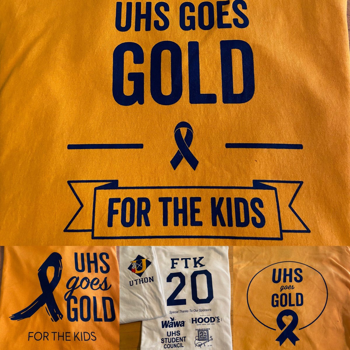UHSminithon's tweet photo. Get your shirts!!! Super sale on the bottom 3 designs, and get our new Gold Out shirt for $10  https://t.co/4ke838E6fz #uthon #uthon2021 #uthonyear6 https://t.co/LB6UUdxbNx