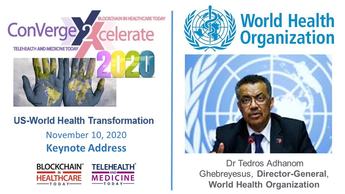 THMToday's tweet photo. @WHO
Leader To Address #CONV2X 2020, Nov 10!
WHO #Director #General Dr. Tedros Adhanom Ghebreyesus to address 4th Annual #CONV2X Symposium, Nov 10, 2020.
To register please visit https://t.co/ssAc1alyxS
#digitalhalth #universalhealth #healthcare #policy https://t.co/f9spRnBnK2