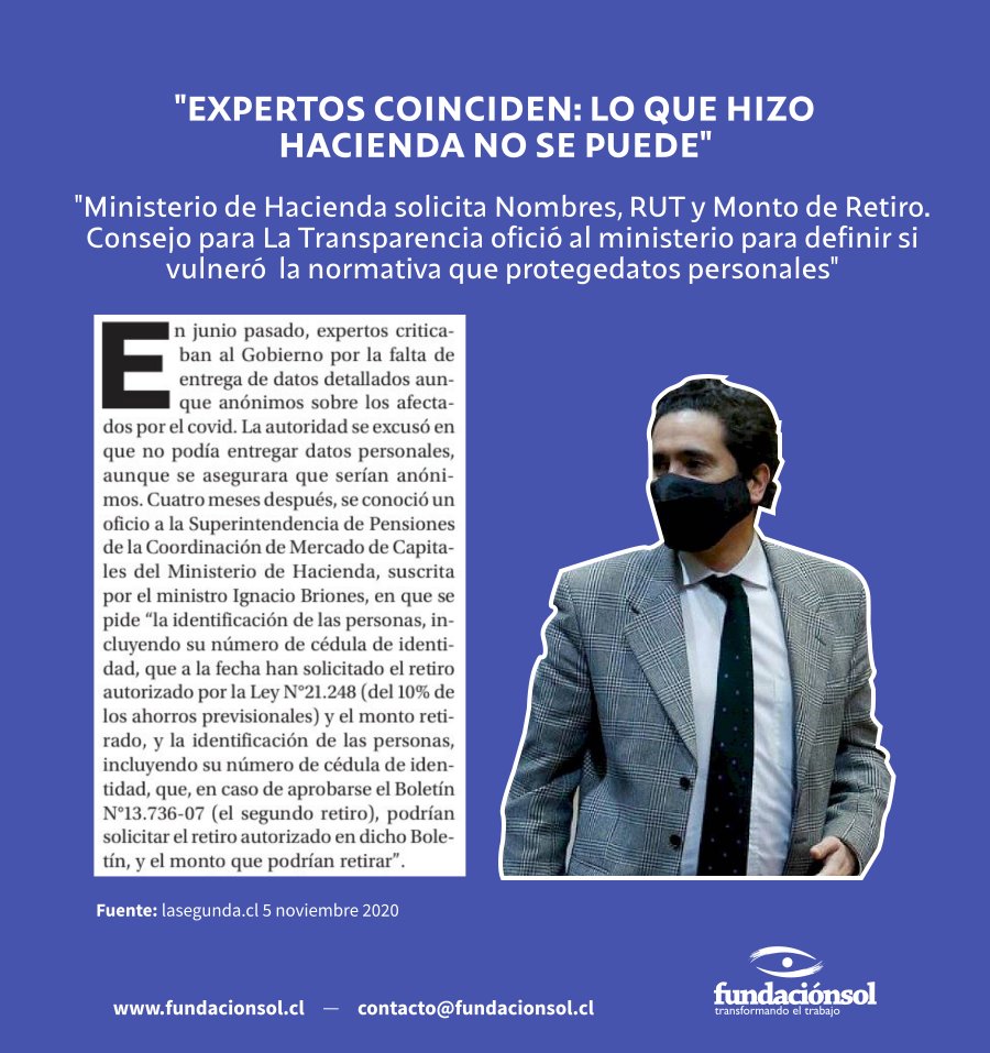 Consejo para La Transparencia oficia al Ministerio de Hacienda por solicitar RUT, Nombre y Monto retirado de quienes solicitaron 1er 10% y podrían acceder al segundo retiro. Las paradojas de un Estado que hiperfocaliza el gasto social y realiza perdonazos al gran capital