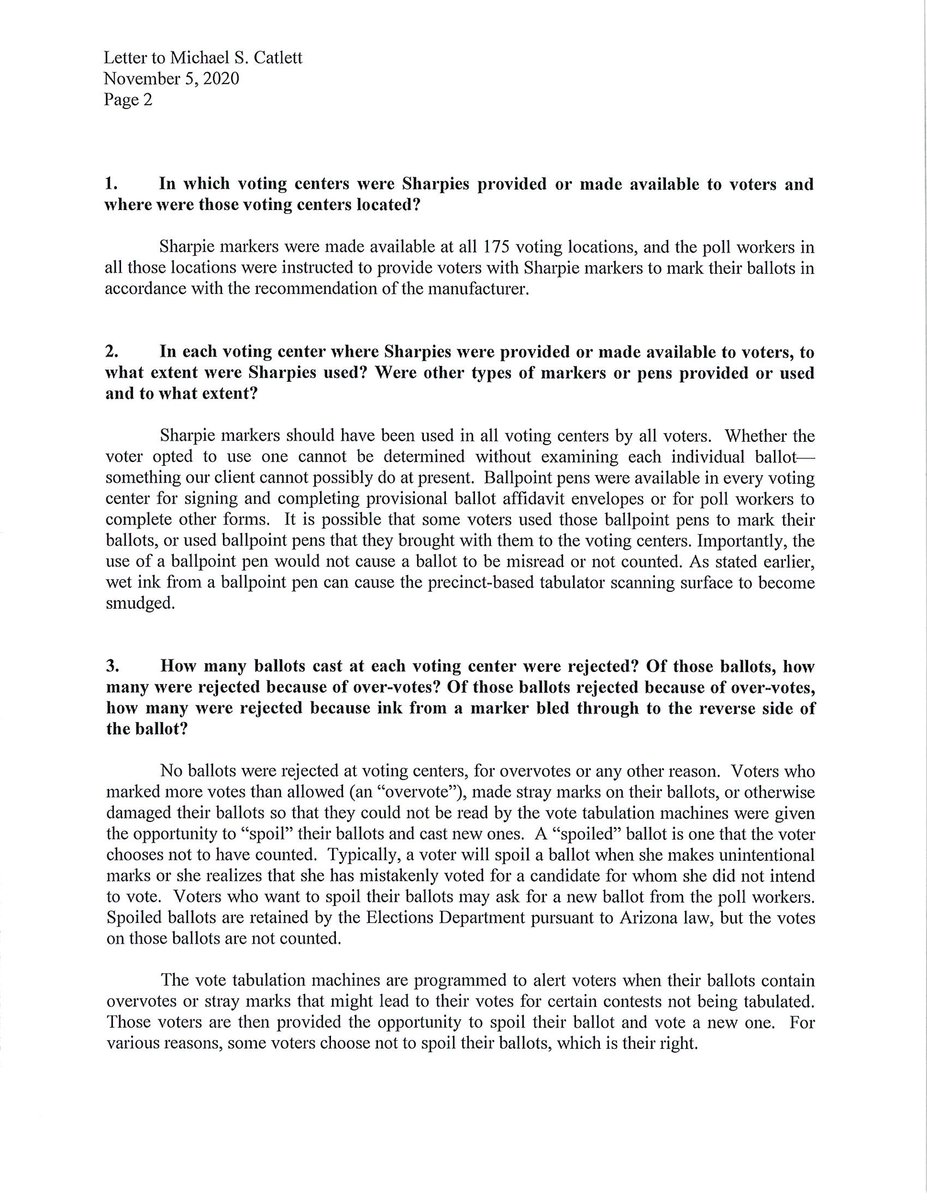 MaricopaVote's tweet photo. Sharpie markers are recommended by the manufacturer of Maricopa County's vote tabulation machines as the preferred way to mark ballots for use in those machines. Below is our response to the Arizona Attorney General's request for more information. https://t.co/SRH9zxcGy5 https://t.co/hN7kqTG1tw
