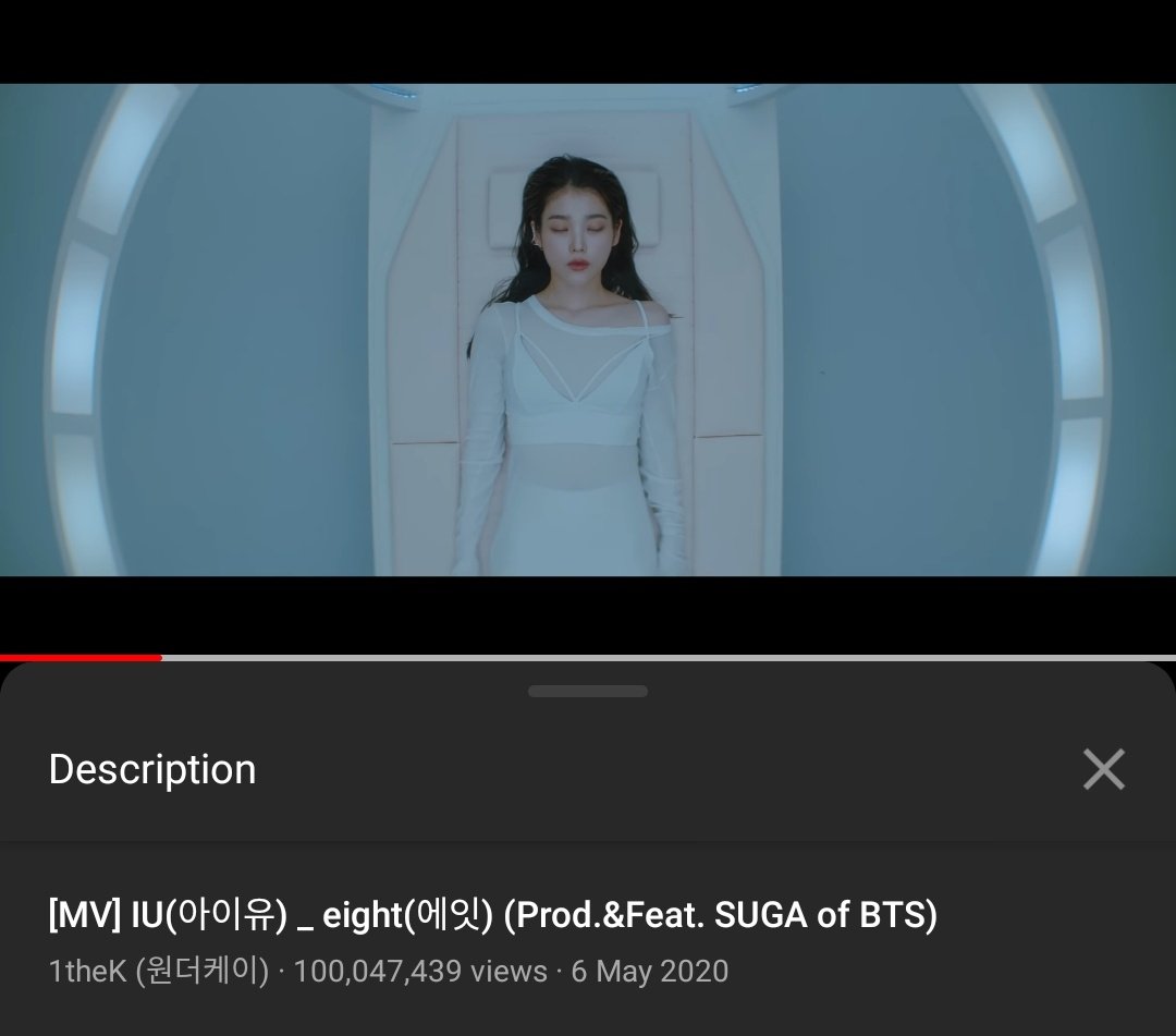 firstladymin_'s tweet photo. After exactly six months of its relase, eight(Prod.&Feat. SUGA of BTS) surpassed 100M views on YouTube!!!!!! Congratulations to IU and SUGA 🎉🎊💗 @BTS_twt @_IUofficial
#eight100M
#IUxSUGA
#6MonthsWithEight https://t.co/BVOy6ckYJV
