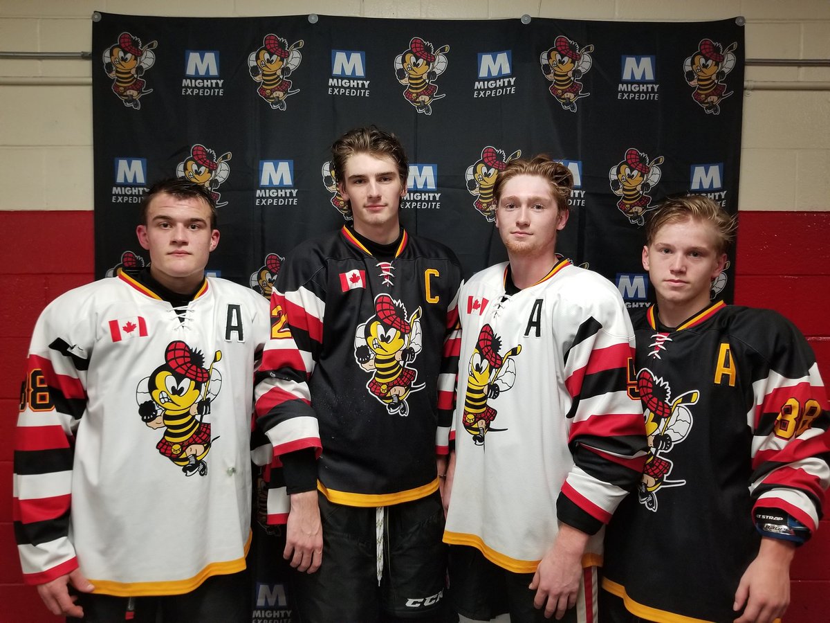 KiltyBsPres's tweet photo. @HamiltonKiltyBs 2020-2021 Captains named tonight before practice. Congratulations to Nolan Underwood (C) Justin Monteith (A) Liam Galton (A) &amp; Josh Hampel (A) What an exciting &amp; fun looking leadership group. I can't wait to see our boys go! Our signature is intact! SPEED @GOJHL https://t.co/ApK64FA1yq