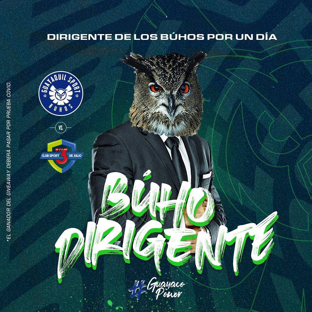 BuhosULVR_ec's tweet photo. Queremos sumar un dirigente para esta nueva final y puedes ser tú 🤷‍♂️🦉 ¿Qué debes hacer? ¡FACIL!

1. Responde este tweet mencionando a 3 amigos🤙.
2. Usa el HT #BuhoDirigente
3. Síguenos en ➡️ https://t.co/8Njx5g83pu

¡Tienen hasta las 11h00am del 06Nov! ¡SUERTE!😎🤟 https://t.co/uTHcTgx8O2