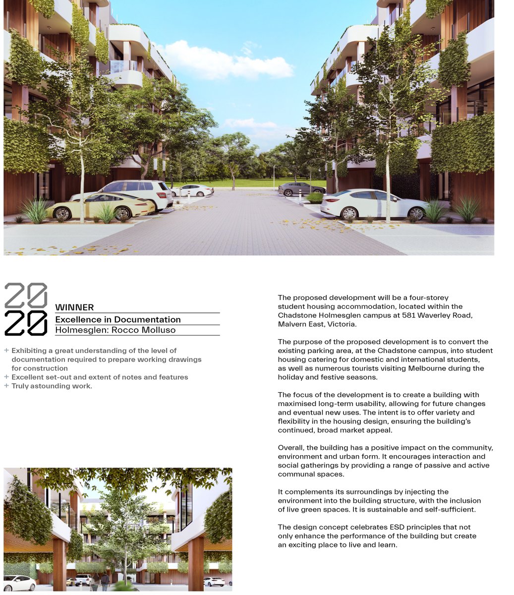 WoodSolutionsTT's tweet image. Congratulations to Rocco Molluso, student @holmesglen,  on winning the @DMNational Award for Excellence in Documentation. #midrisetimber #timberprojects ½