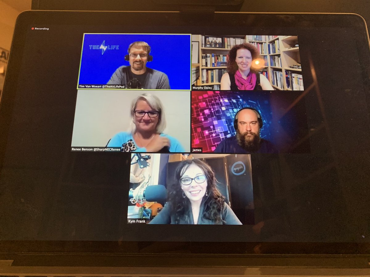 WrittenByMurphy's tweet photo. @TheAVLifePod we are together again #avtweeeps #BeKind @TVanWoeart @KymFrank @AV_JamesKing @SharpNECRenee https://t.co/WN4eMCY9Qg